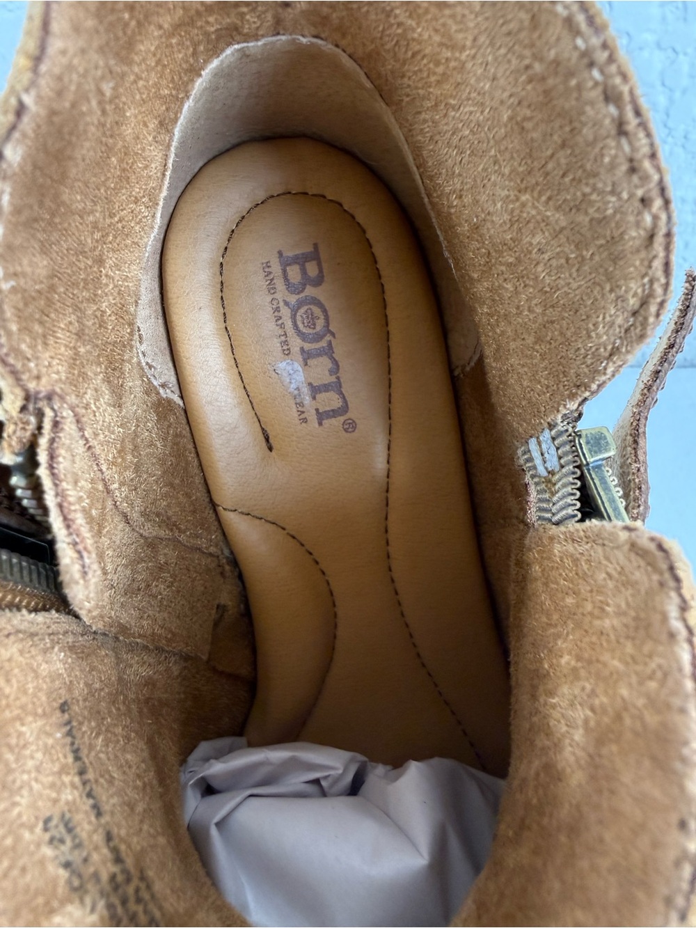 Born | Kati Ankle Booties | Tan Brown Leather & Suede | Women's 7.5 - Picture 7 of 11